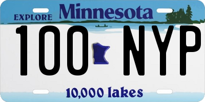 MN license plate 100NYP