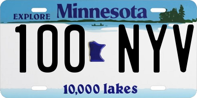MN license plate 100NYV