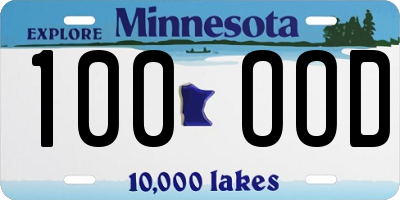 MN license plate 100OOD