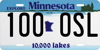 MN license plate 100OSL