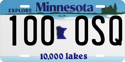 MN license plate 100OSQ