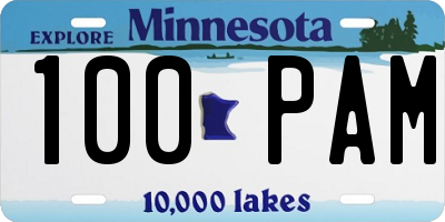 MN license plate 100PAM