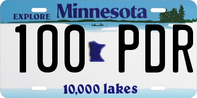 MN license plate 100PDR