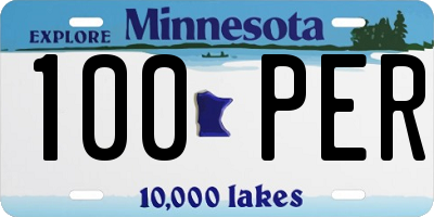 MN license plate 100PER