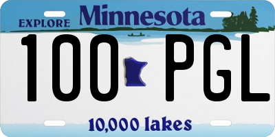 MN license plate 100PGL