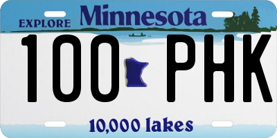 MN license plate 100PHK