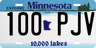 MN license plate 100PJV