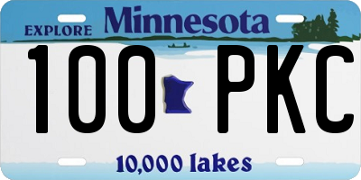 MN license plate 100PKC