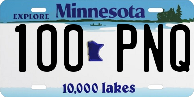 MN license plate 100PNQ