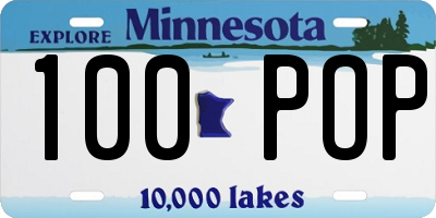 MN license plate 100POP