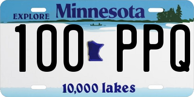 MN license plate 100PPQ