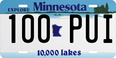 MN license plate 100PUI