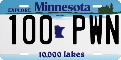 MN license plate 100PWN