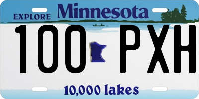MN license plate 100PXH