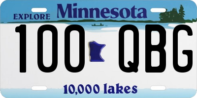 MN license plate 100QBG