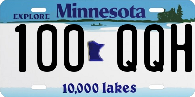 MN license plate 100QQH