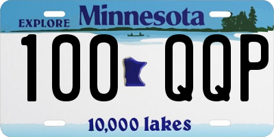 MN license plate 100QQP