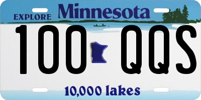 MN license plate 100QQS