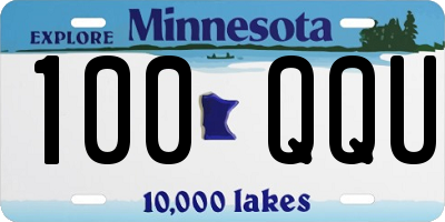MN license plate 100QQU