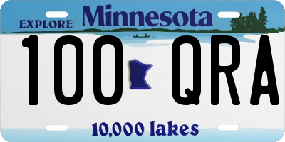 MN license plate 100QRA
