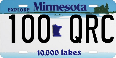 MN license plate 100QRC