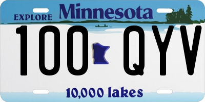 MN license plate 100QYV