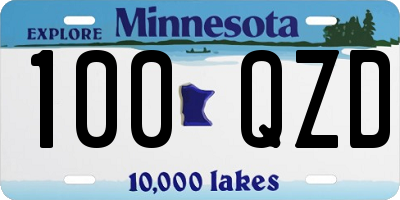 MN license plate 100QZD