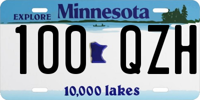 MN license plate 100QZH