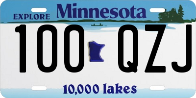 MN license plate 100QZJ