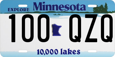 MN license plate 100QZQ