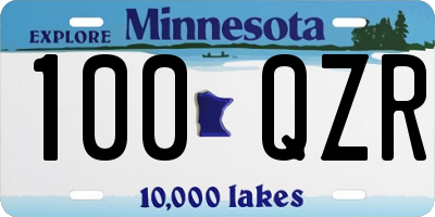 MN license plate 100QZR