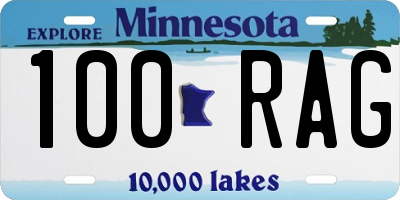 MN license plate 100RAG