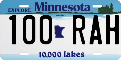 MN license plate 100RAH
