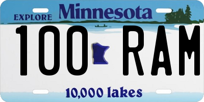 MN license plate 100RAM