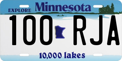 MN license plate 100RJA
