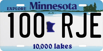 MN license plate 100RJE