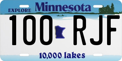 MN license plate 100RJF
