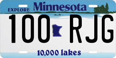 MN license plate 100RJG