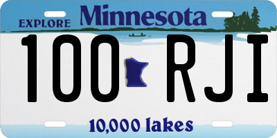 MN license plate 100RJI