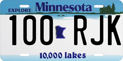 MN license plate 100RJK
