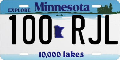 MN license plate 100RJL