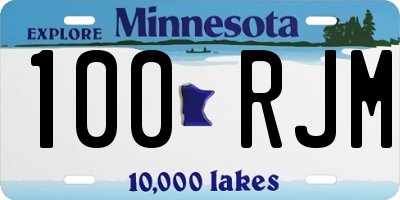 MN license plate 100RJM
