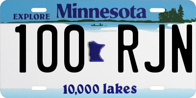MN license plate 100RJN