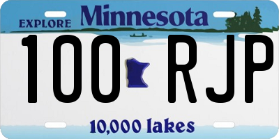 MN license plate 100RJP