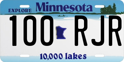 MN license plate 100RJR