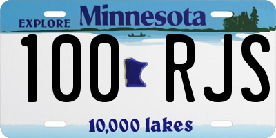 MN license plate 100RJS