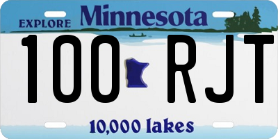 MN license plate 100RJT