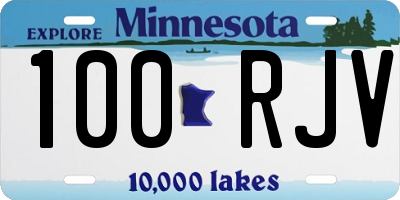 MN license plate 100RJV