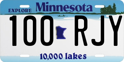 MN license plate 100RJY