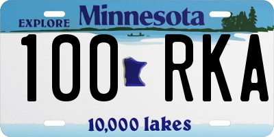 MN license plate 100RKA